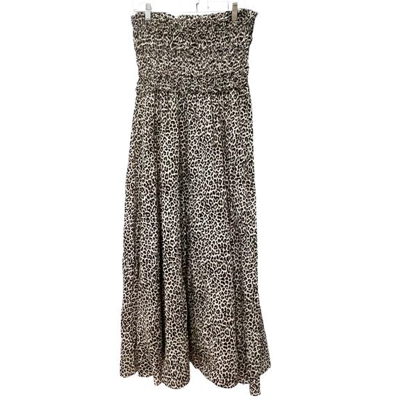 J. Crew Women's Smocked Maxi Dress In Leopard Print For Natural Size Large NWT - Picture 5 of 12